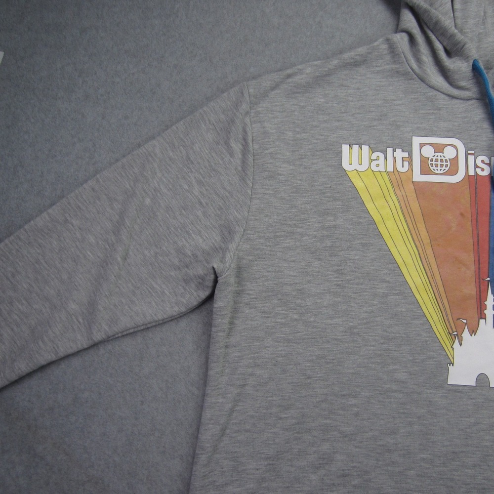 Disney Walt Disney World Hoodie Womens XL Gray Rainbow‎ Graphic Cropped - Picture 3 of 14